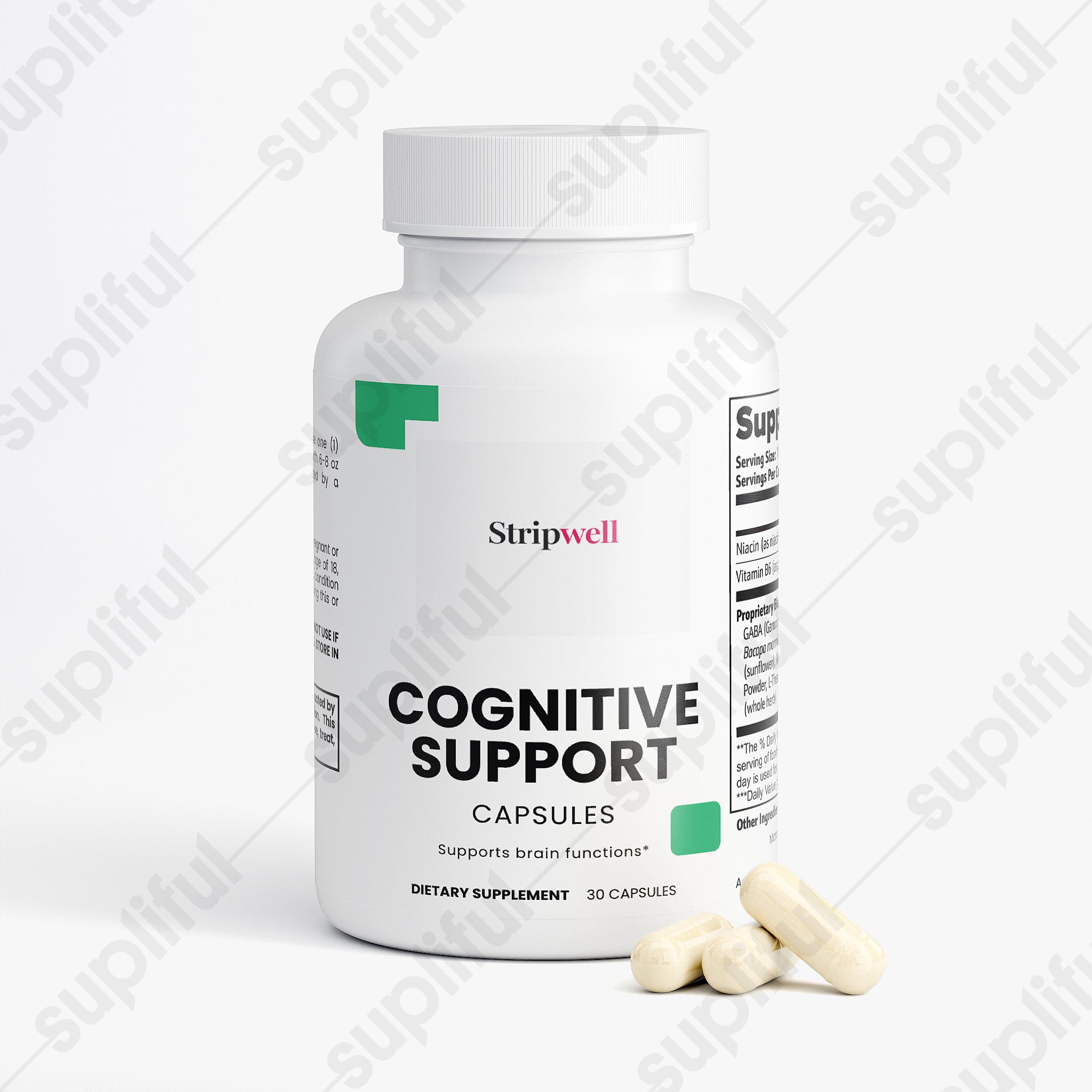 Cognitive Support - Niacin (as niacinamide), Vitamin B6 (as pyridoxine hydrochloride), GABA (Gamma-Aminobutyric Acid), L