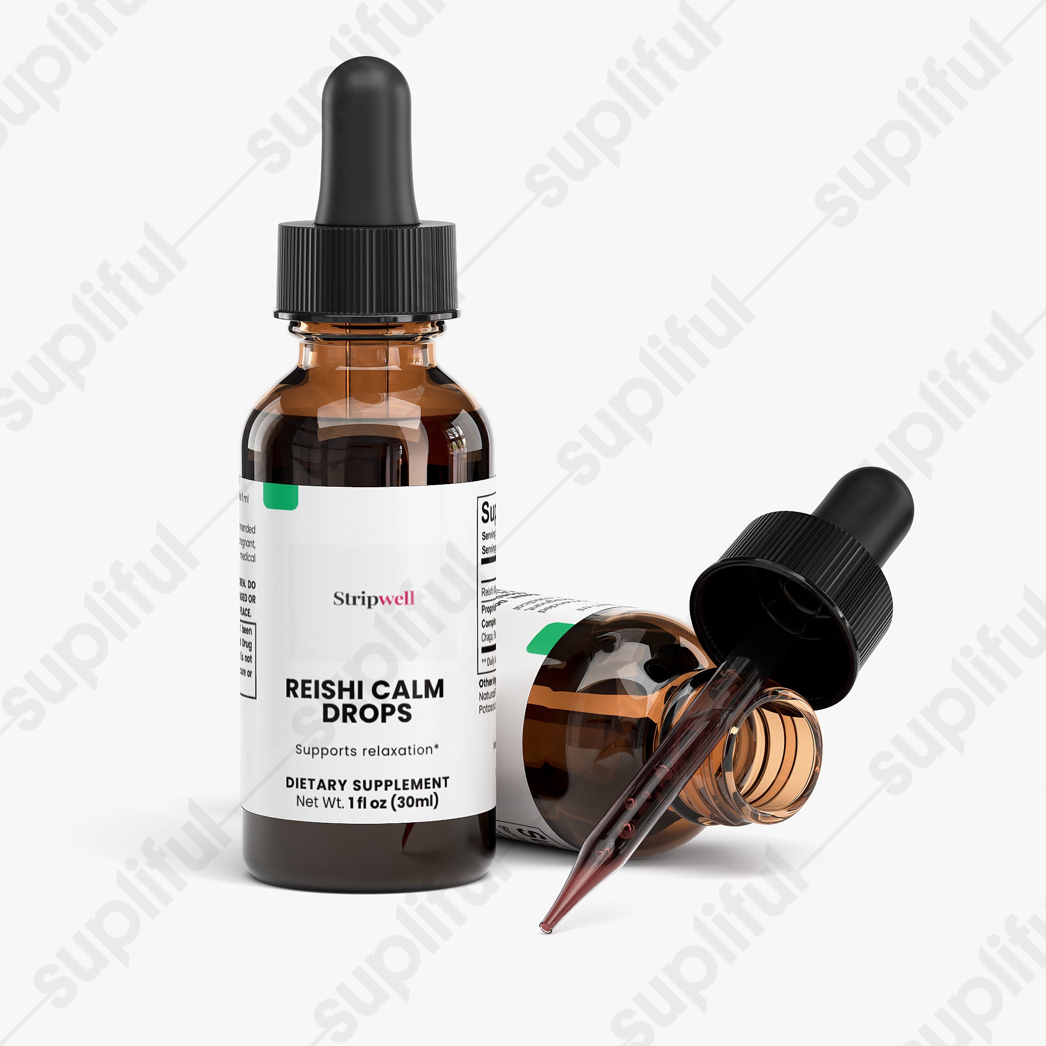 Reishi Calm Drops - Reishi Mushroom Extract, Proprietary Mushroom Immune Complex (Chaga, Reishi, Maitake) — StripsWell o