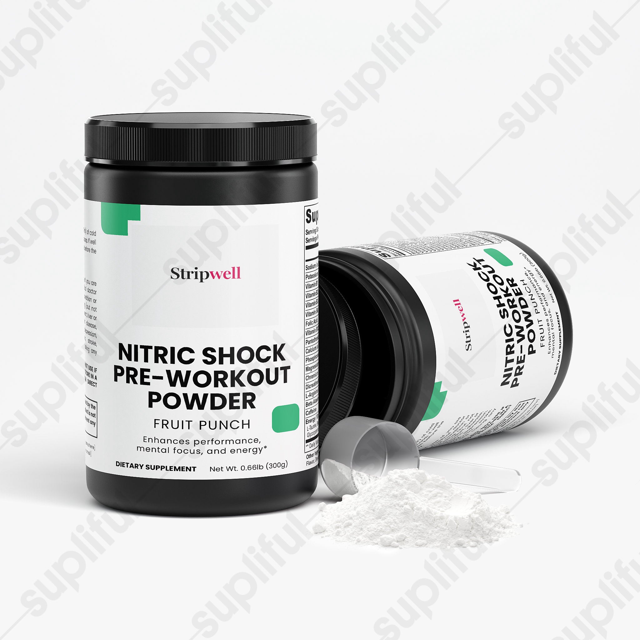 Nitric Shock Pre-Workout Powder (Fruit Punch) — Pre-Workout Supplements — StripsWell oral dissolving strips, made in the