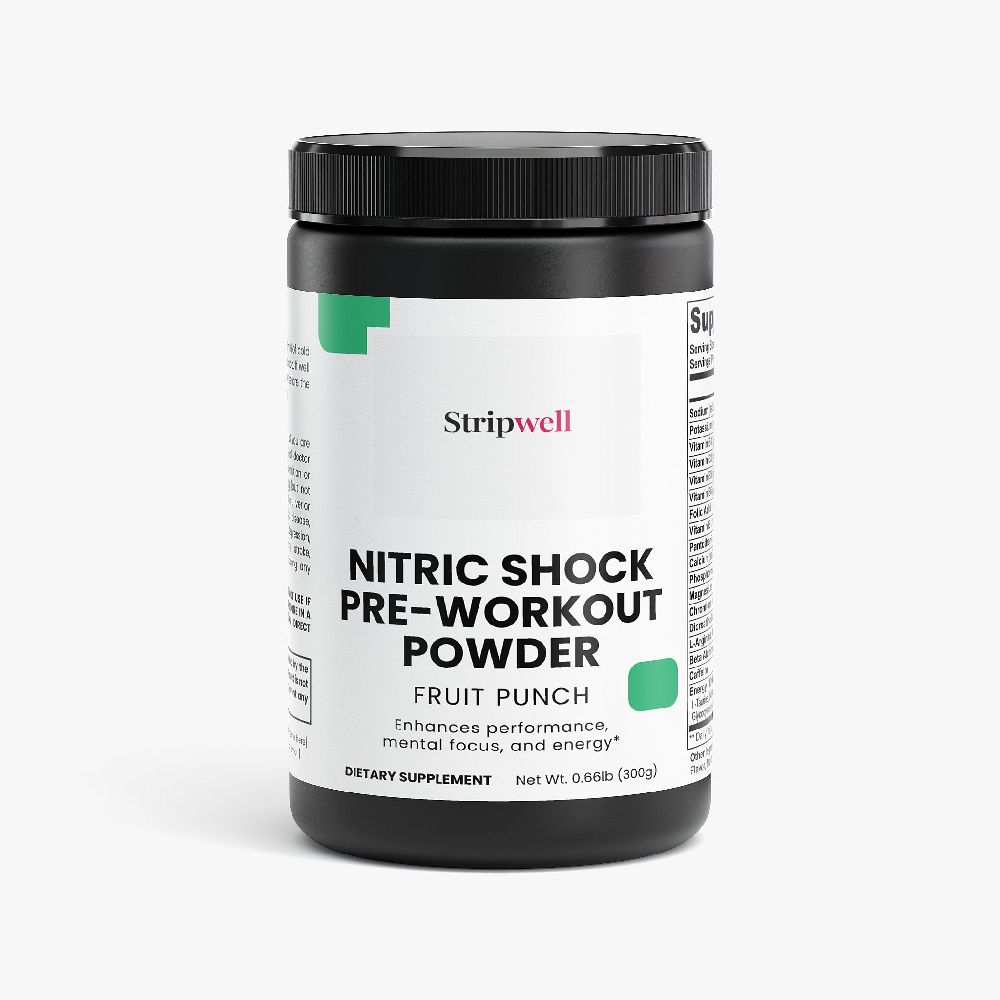 Nitric Shock Pre-Workout Powder (Fruit Punch) — Pre-Workout Supplements — StripsWell oral dissolving strips, made in the