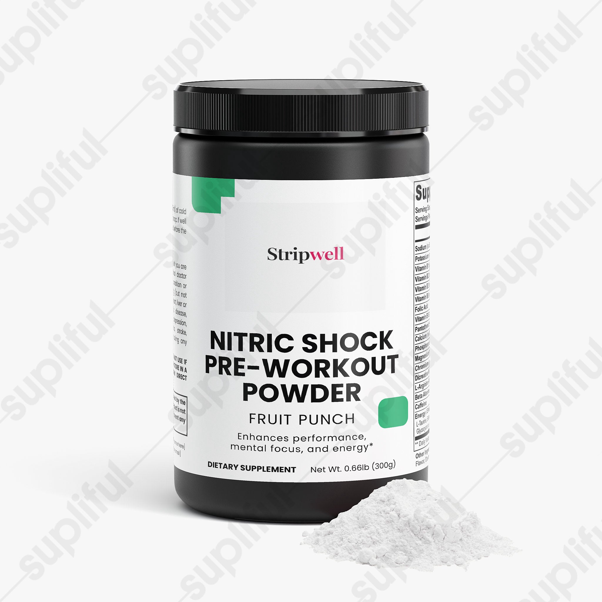 Nitric Shock Pre-Workout Powder (Fruit Punch) — Pre-Workout Supplements — StripsWell oral dissolving strips, made in the