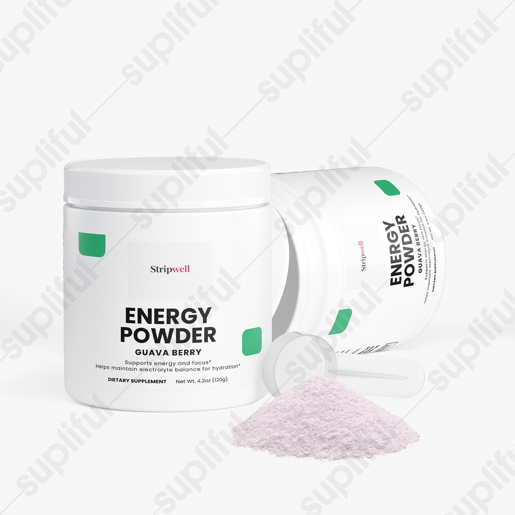 Energy Powder (Guava Berry) — Pre-Workout Supplements — StripsWell oral dissolving strips, made in the USA