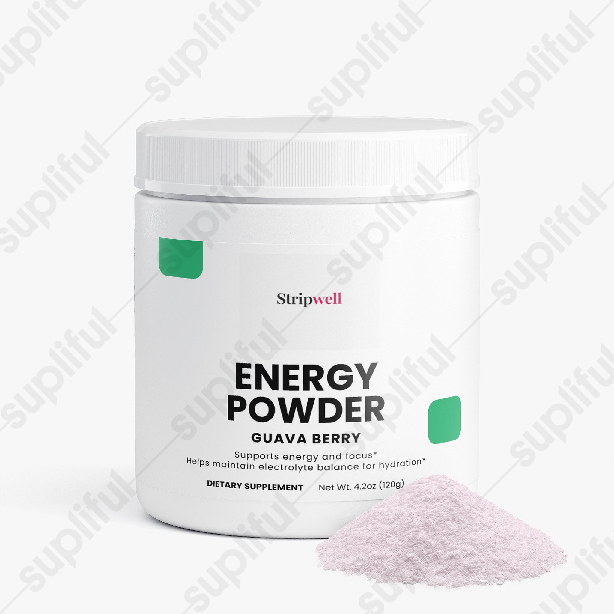 Energy Powder (Guava Berry) — Pre-Workout Supplements — StripsWell oral dissolving strips, made in the USA