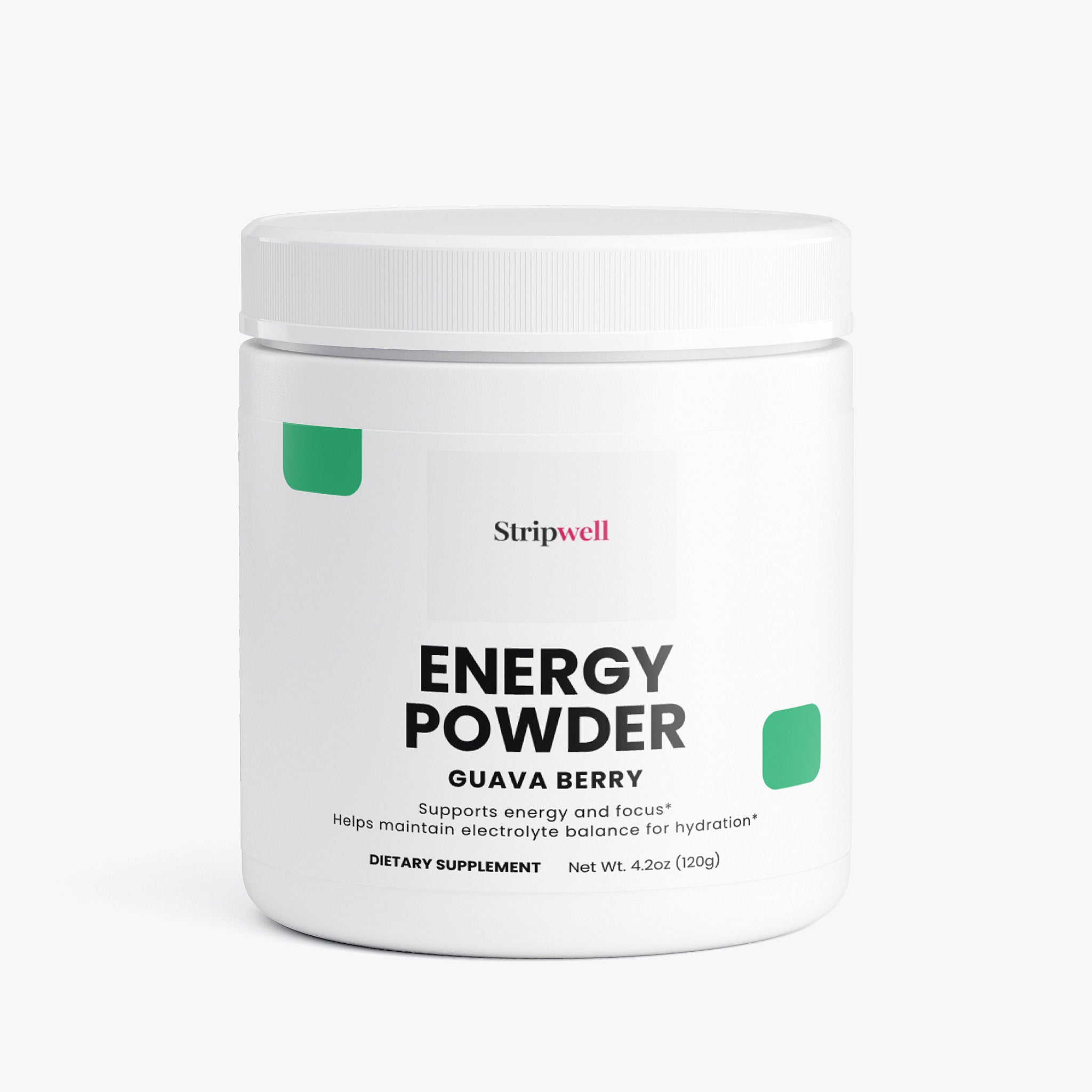 Energy Powder (Guava Berry) — Pre-Workout Supplements — StripsWell oral dissolving strips, made in the USA