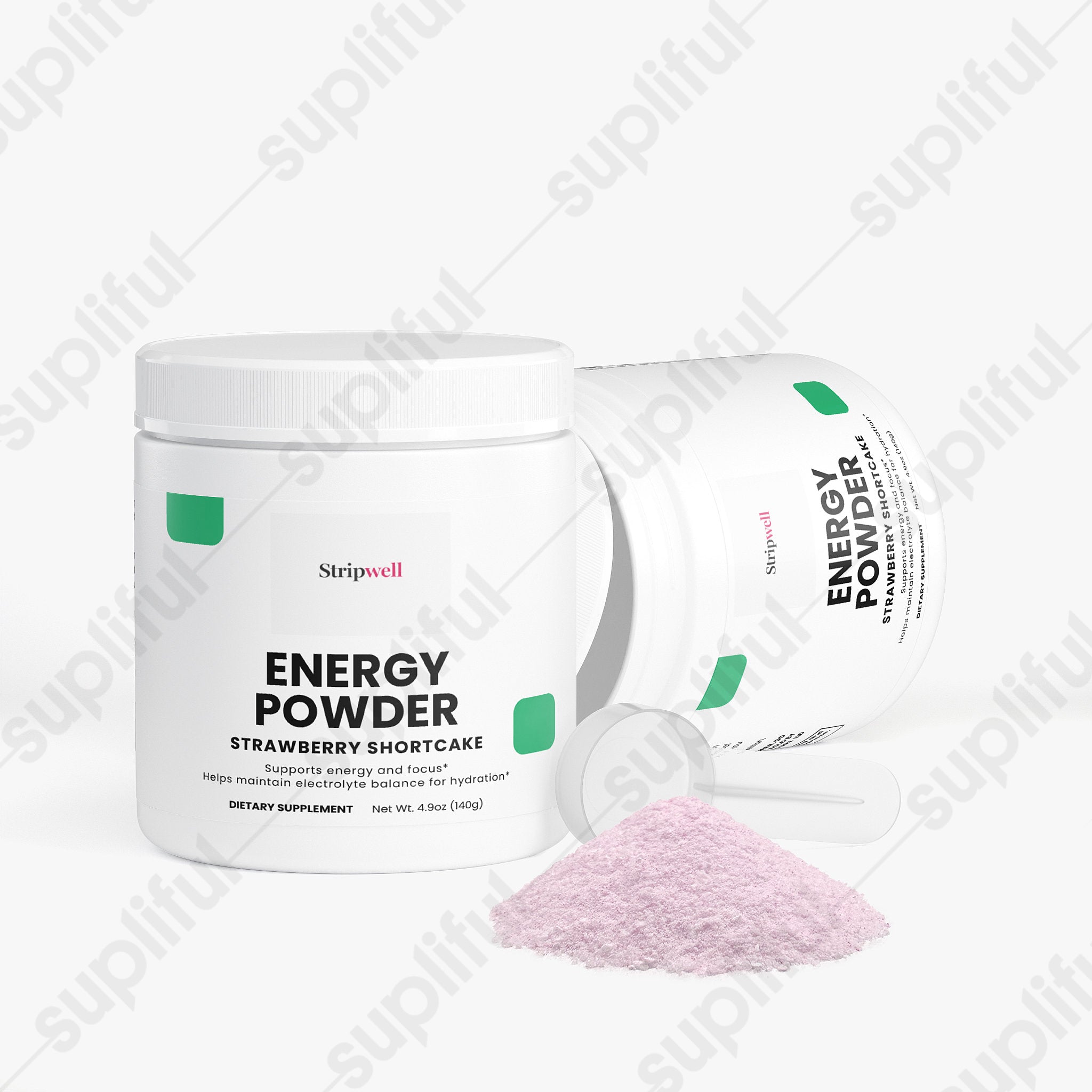 Energy Powder (Strawberry Shortcake) — Pre-Workout Supplements — StripsWell oral dissolving strips, made in the USA