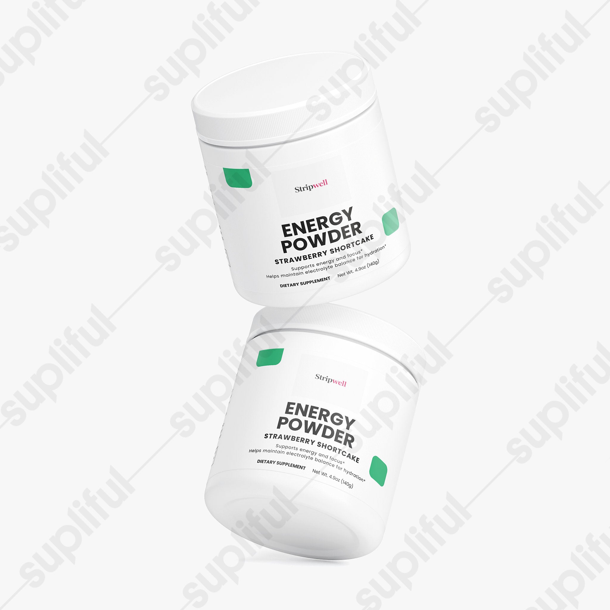 Energy Powder (Strawberry Shortcake) — Pre-Workout Supplements — StripsWell oral dissolving strips, made in the USA