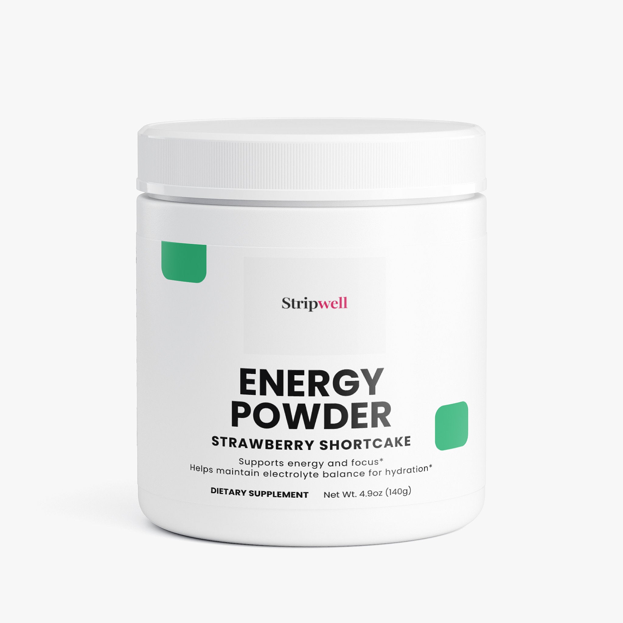 Energy Powder (Strawberry Shortcake) — Pre-Workout Supplements — StripsWell oral dissolving strips, made in the USA