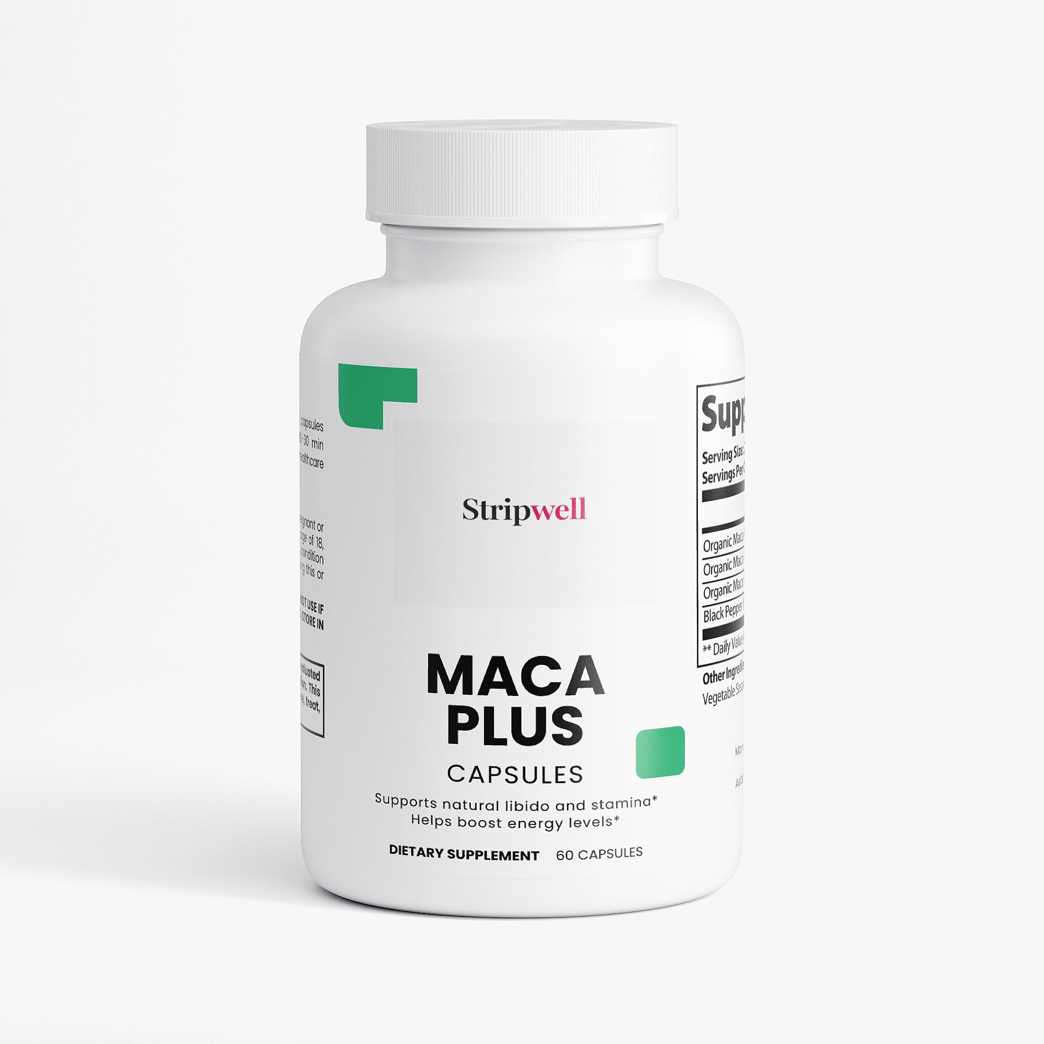 Maca Plus - Organic Maca Root (Black), Organic Maca Root (Red), Organic Maca Root (Yellow), Black Pepper — StripsWell or