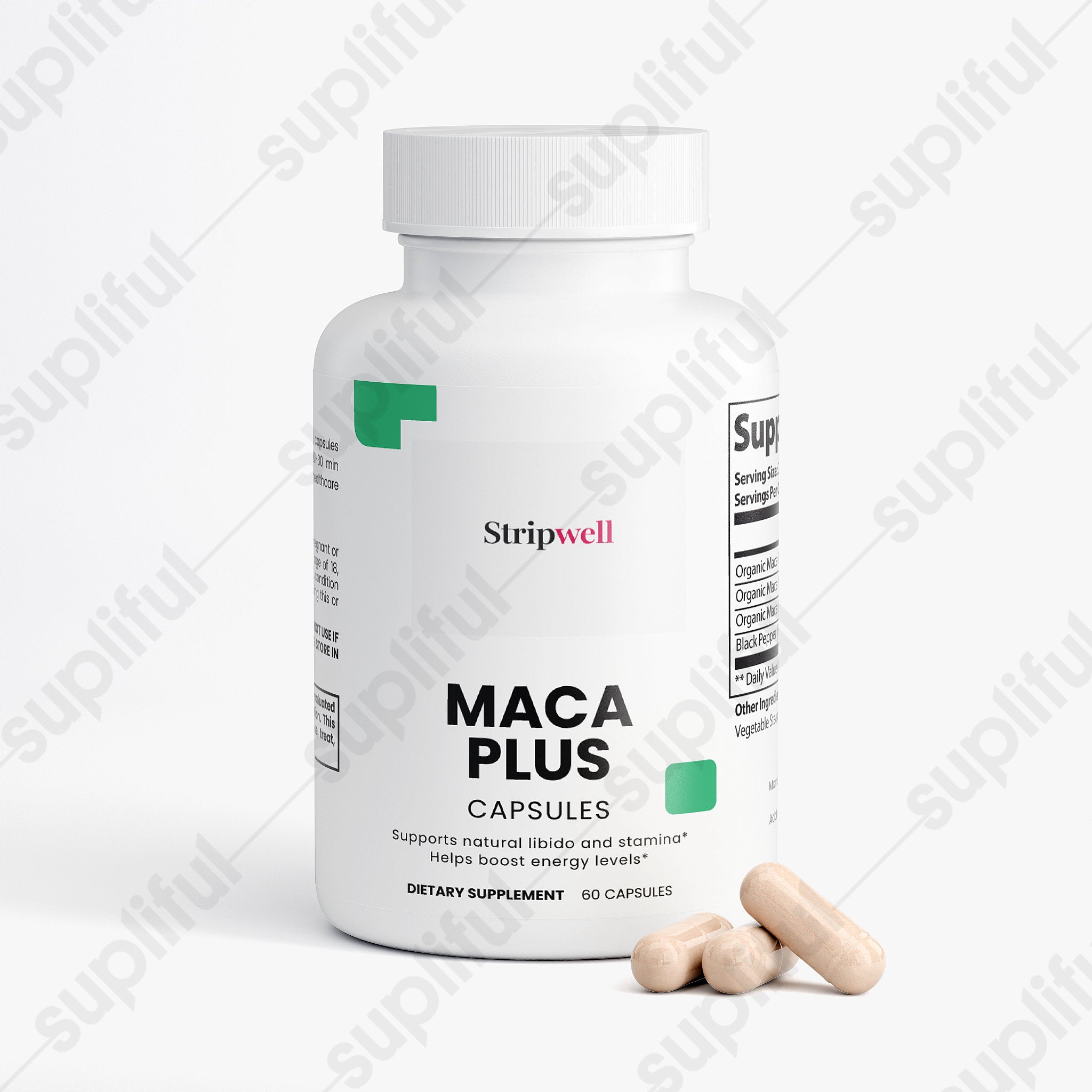 Maca Plus - Organic Maca Root (Black), Organic Maca Root (Red), Organic Maca Root (Yellow), Black Pepper — StripsWell or