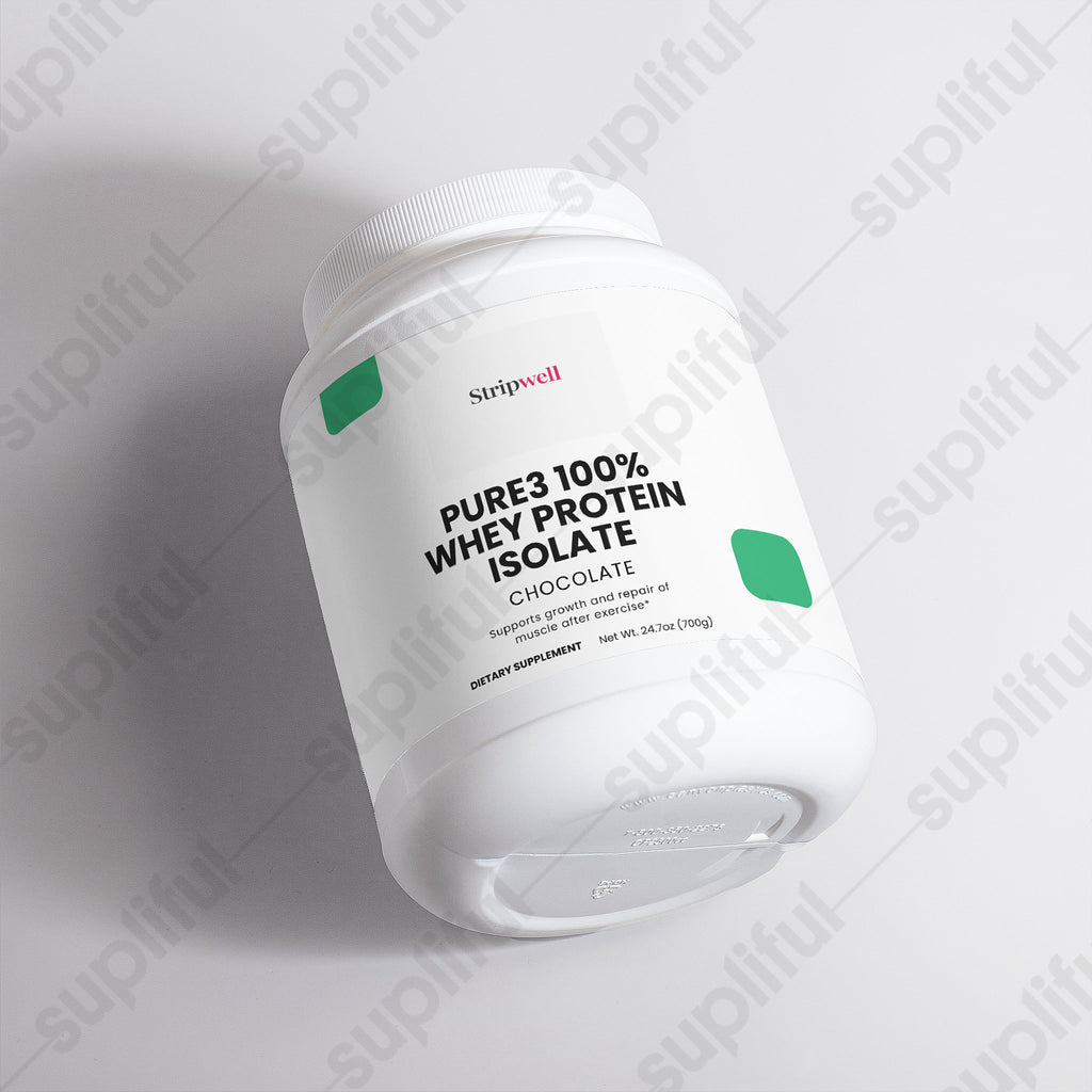 Pure3 100 Whey Protein Isolate Chocolate | Whey Isolate, Chocolate | Powder | 1000g — Oral Strips (view 4) | StripsWell