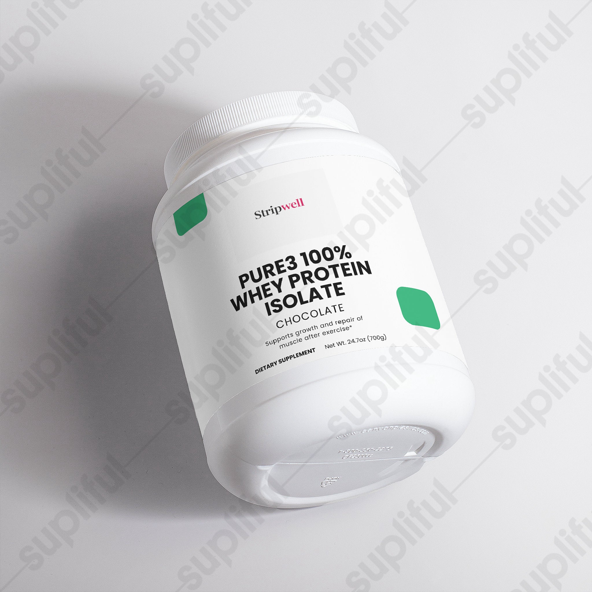 Pure3 100 Whey Protein Isolate Chocolate | Whey Isolate, Chocolate | Powder | 1000g — Oral Strips (view 4) | StripsWell