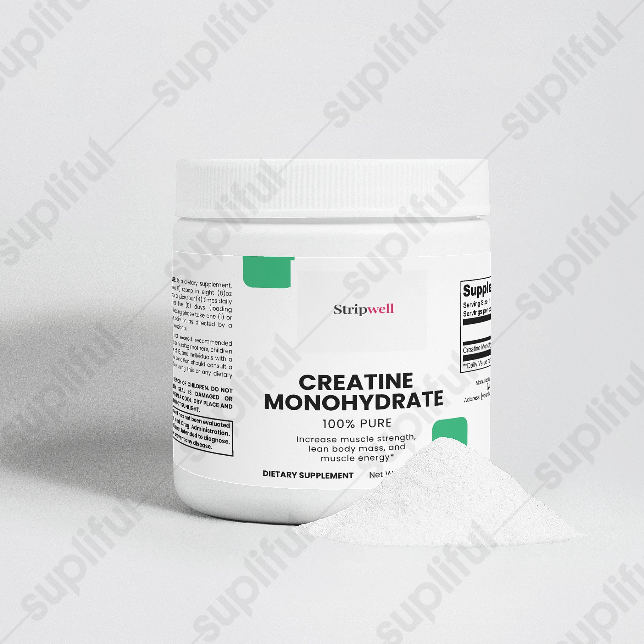Creatine Monohydrate | Creatine Monohydrate, Pure | Powder | 500g — Oral Strips (view 2) | StripsWell