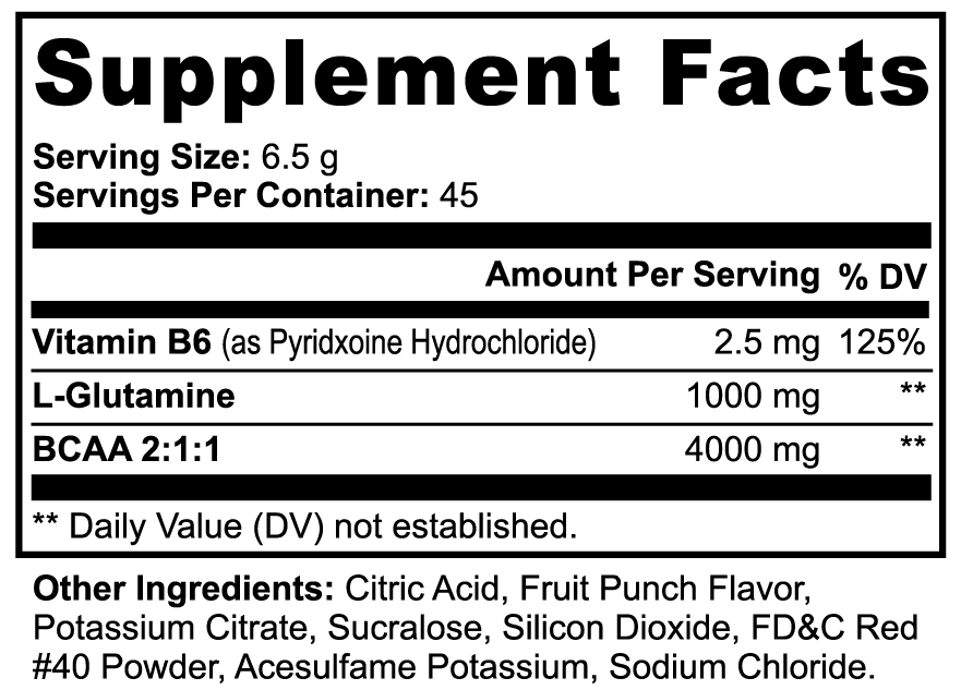 BCAA Shock Powder (Fruit Punch) — Oral Strips (view 6) | StripsWell