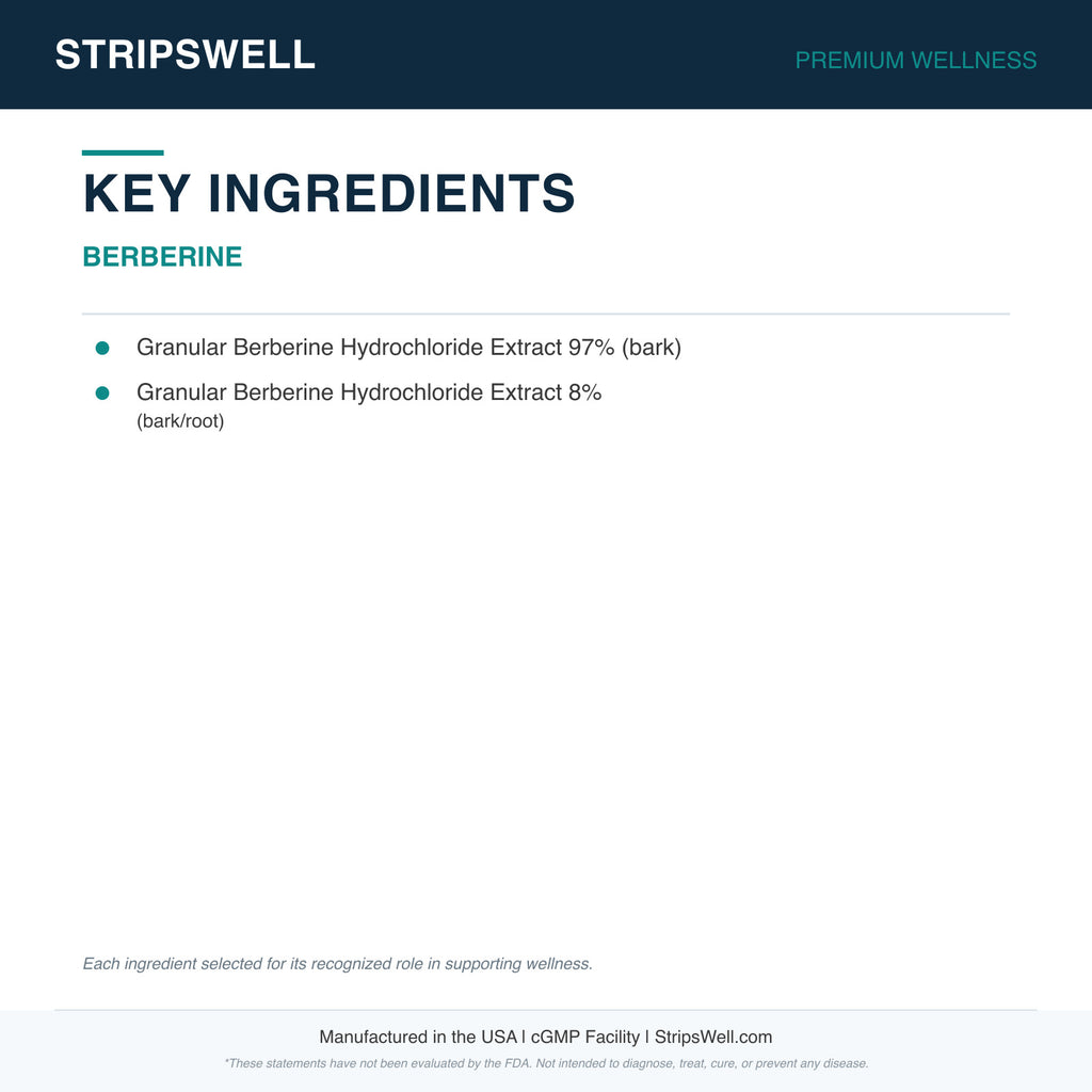 Berberine | Berberine HCl, Extract | Capsules | 60 Capsules — Capsules (view 6) | StripsWell