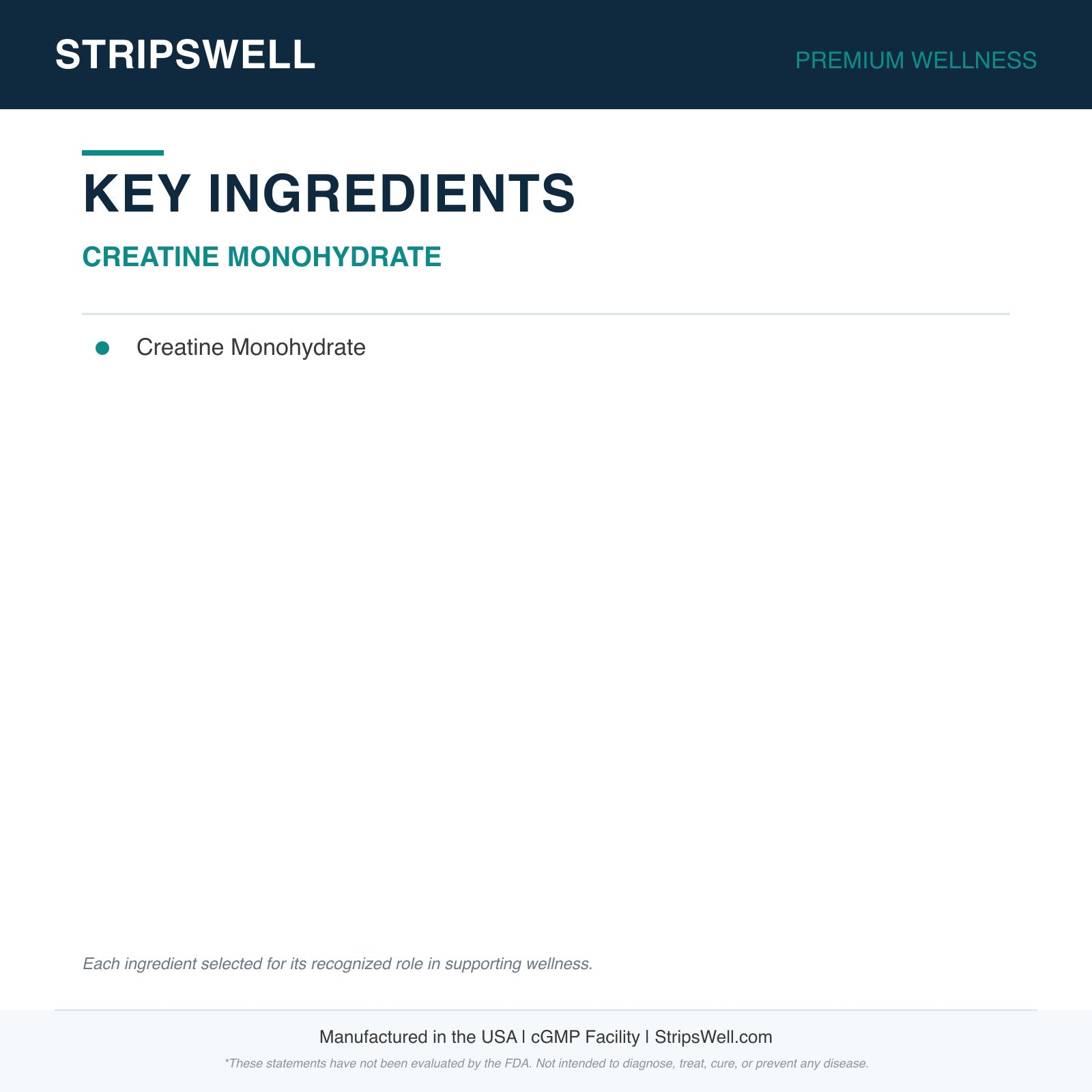 Creatine Monohydrate | Creatine Monohydrate, Pure | Powder | 500g — Oral Strips (view 6) | StripsWell