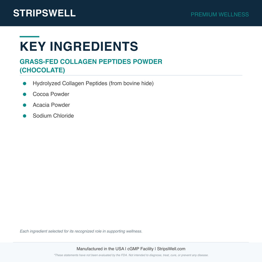 Grass-Fed Collagen Peptides Powder (Chocolate) — Oral Strips (view 6) | StripsWell