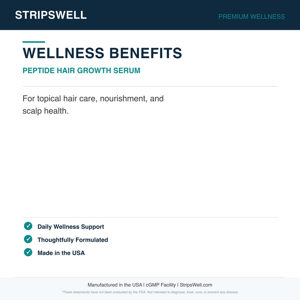 Peptide Hair Growth Serum | Copper Peptides, Biomimetic | Serum | 30mL — Topical (view 6) | StripsWell