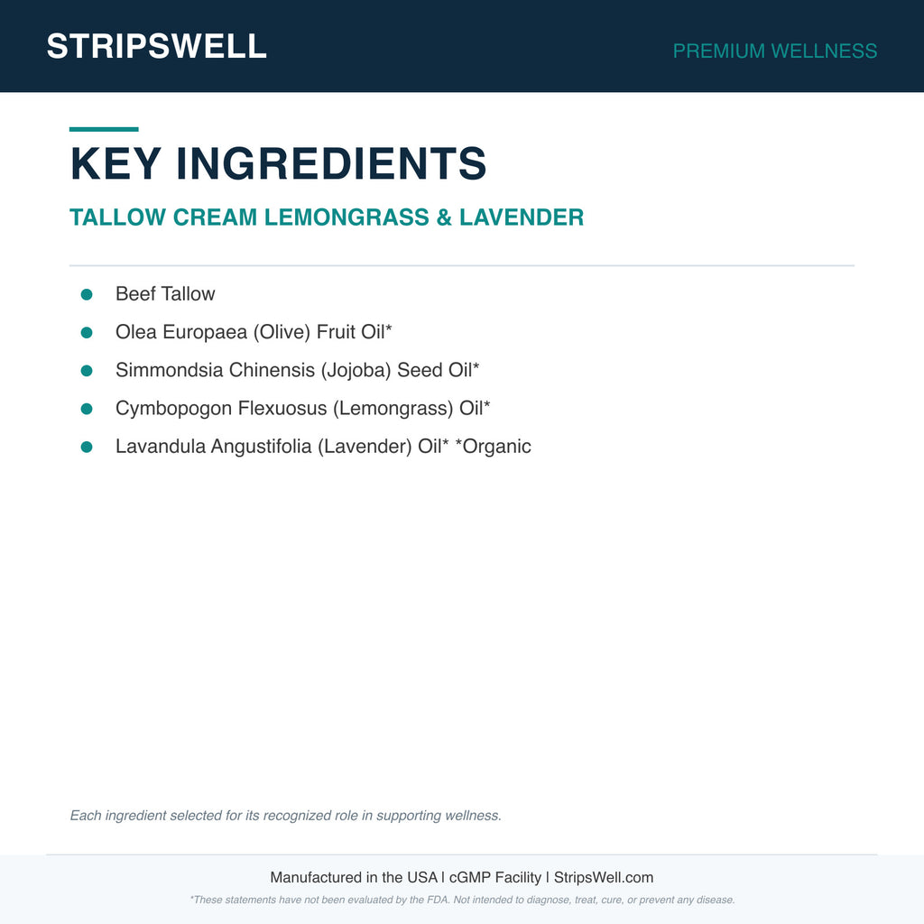 Tallow Cream Lemongrass & Lavender — Topical (view 6) | StripsWell
