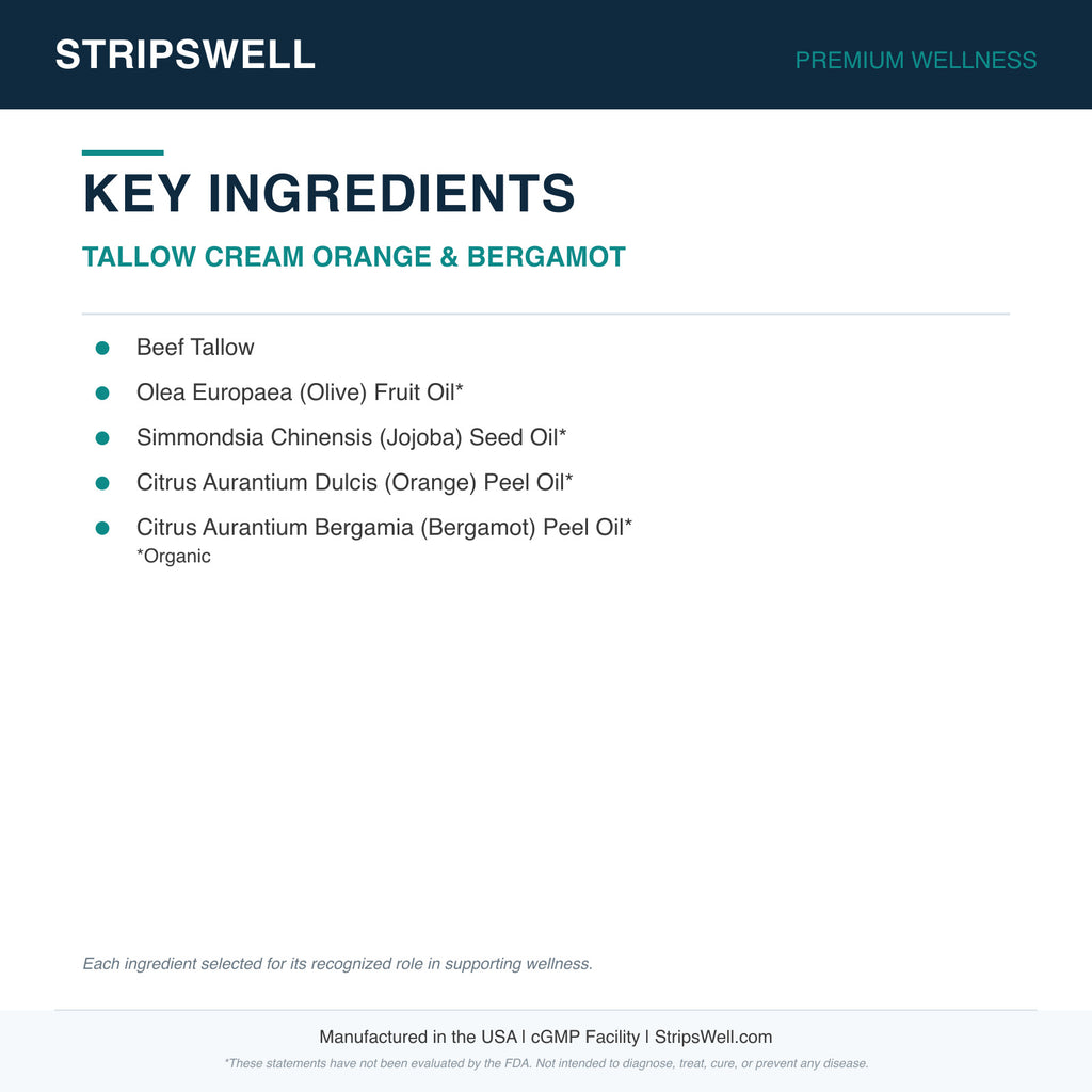 Tallow Cream Orange & Bergamot — Topical (view 6) | StripsWell