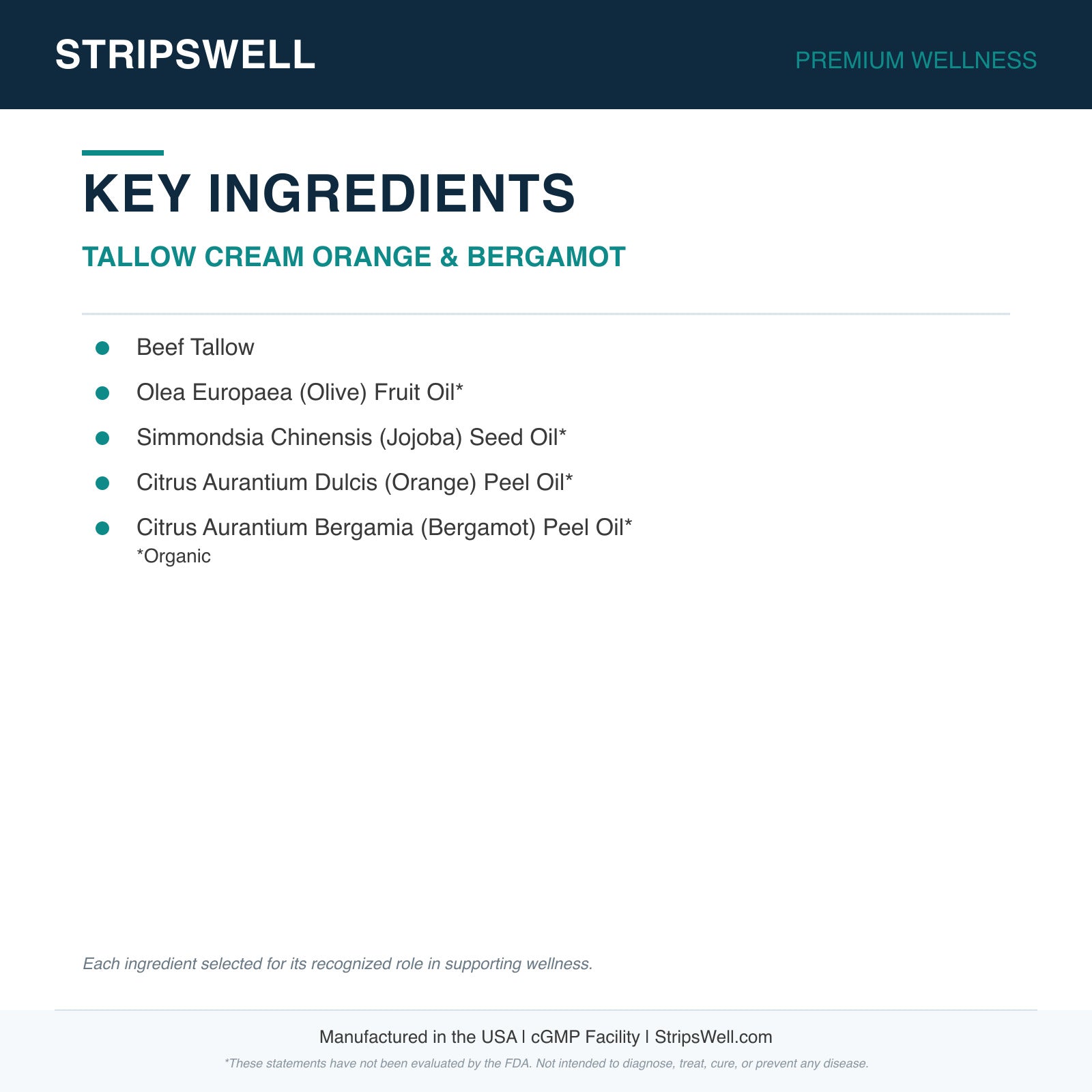 Tallow Cream Orange & Bergamot — Topical (view 6) | StripsWell